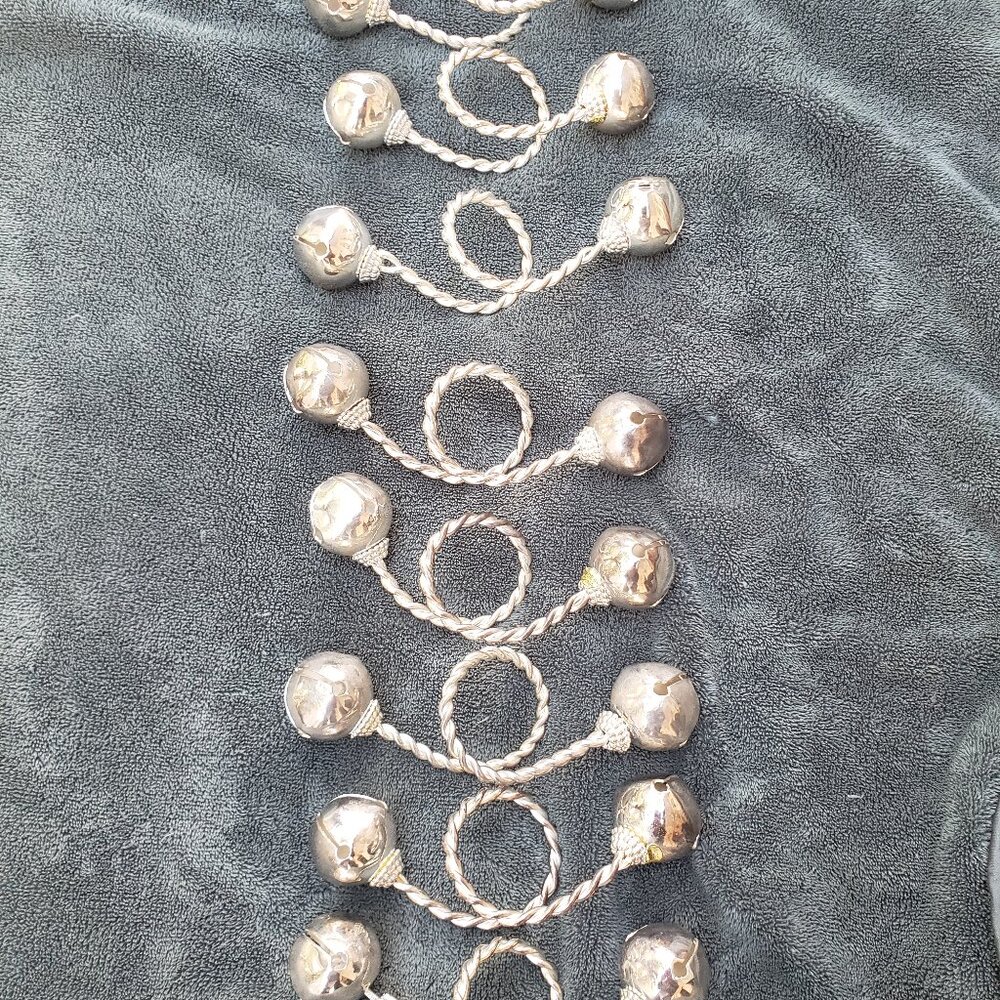 Vintage Silver-tone Jingle Bell Napkin Rings, set of 8